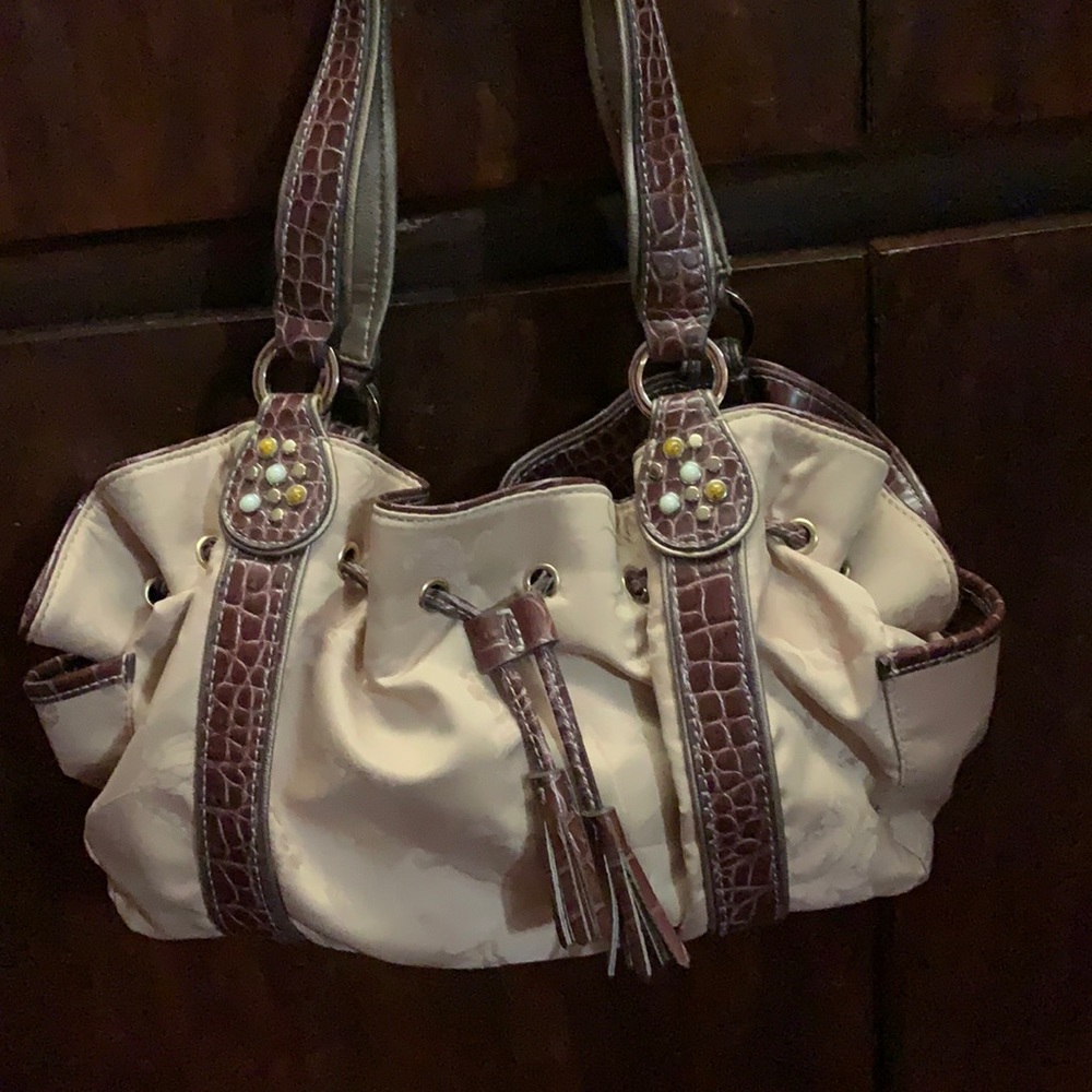 New Liz Claiborne Drawstring embellished handbag